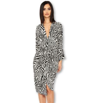 AX Paris Zebra Print Wrap Dress \u0026 Reviews - Dresses - Juniors - Macy's